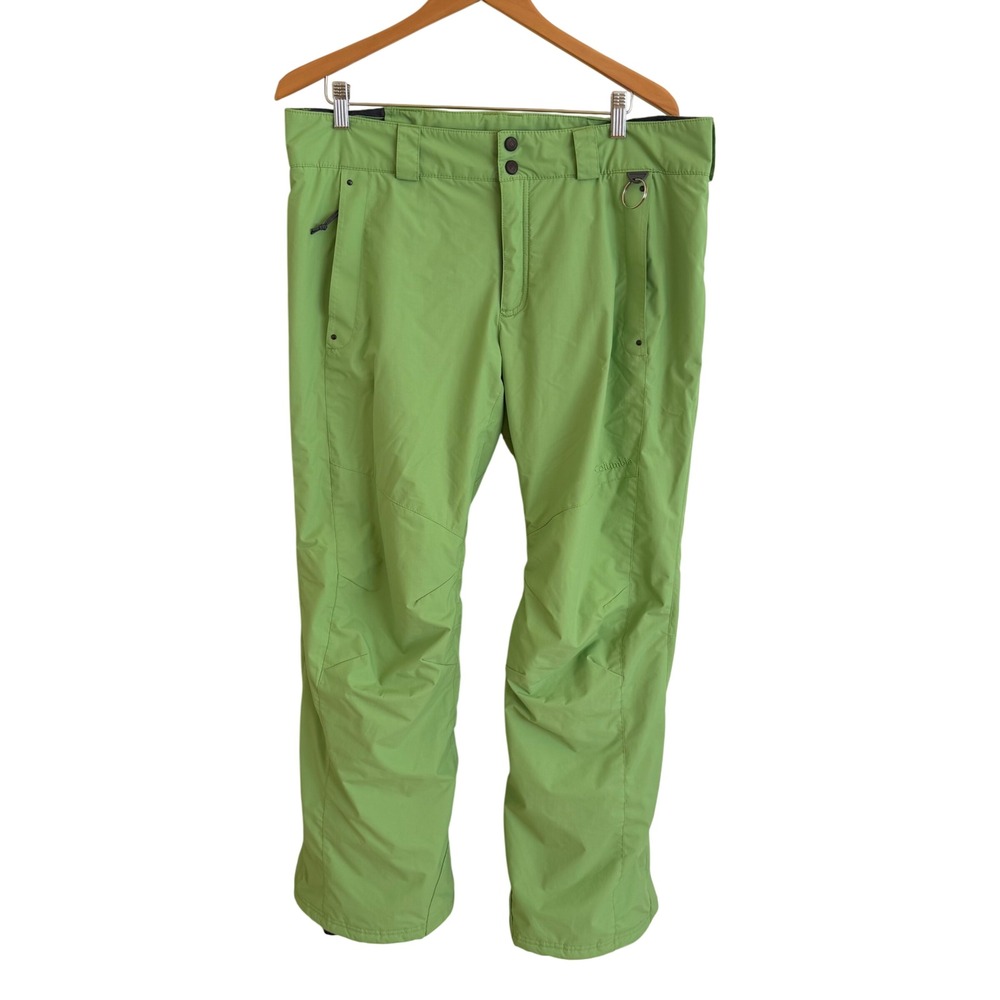 Columbia Omni-Tech Lime Green Snow Ski Pants Women Large SL8291 Waterproof